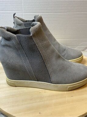Steve Madden Boots Womens 8.5 Leii Ankle Fashion Booties Hidden Wedge Gray
